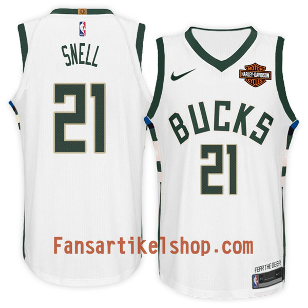 NBA Milwaukee Bucks Trikot Tony Snell 21 Nike 2017-18 Weiß Swingman - Herren NBA Milwaukee Bucks Trikot Tony Snell 21 Nike 2017-18 Weiß Swingman - Herren